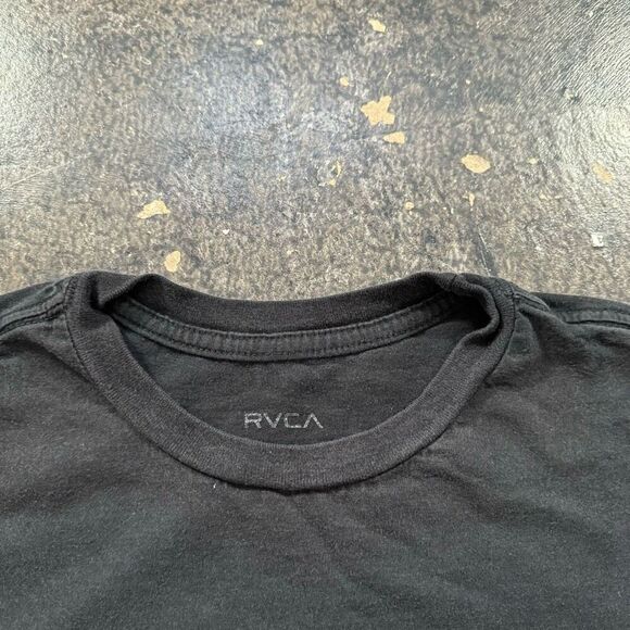RVCA Faded Black Short Sleeve T-Shirt Size Small Regular Fit Tye Dye Graphic - Picture 5 of 13